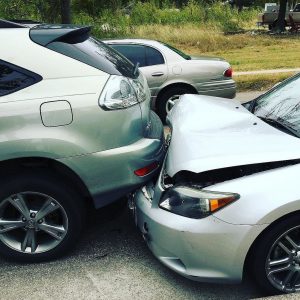 Car Accident with SUV and silver car