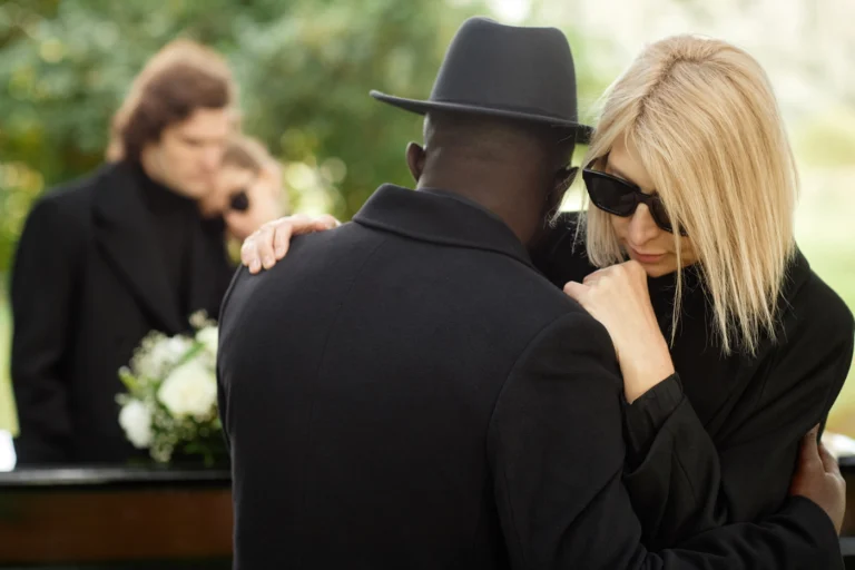 a man and woman hugging