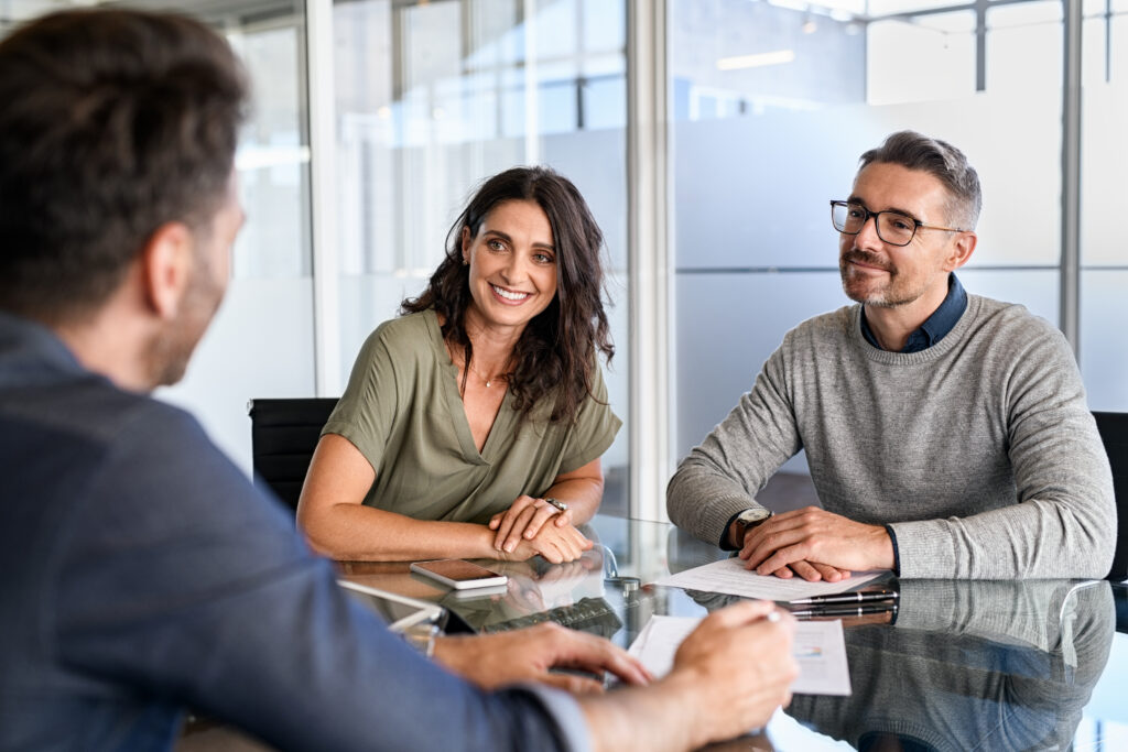 couple meeting with lawyer