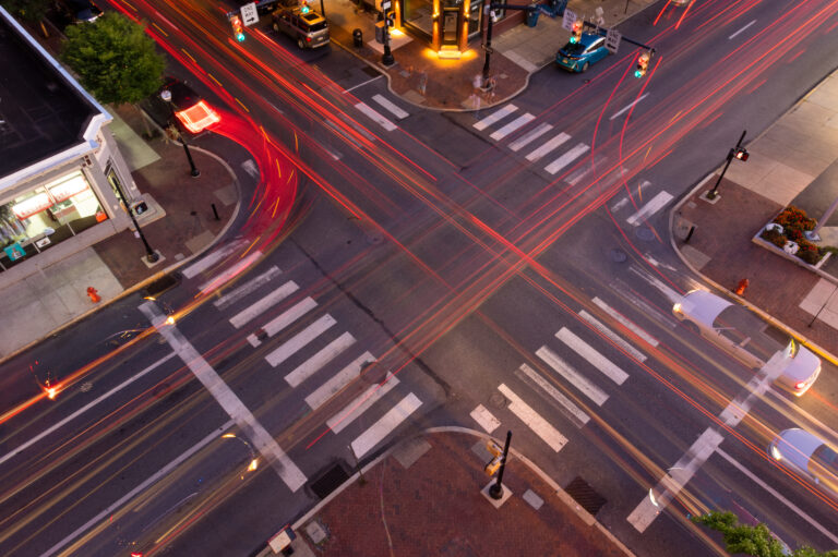 intersection-at-sunset